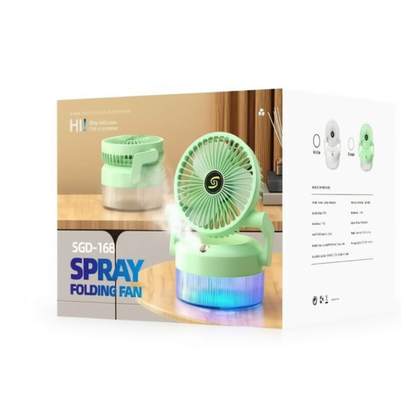 SGD-168 Round Foldable Spray Fan ABS 1200mAh DC5V
