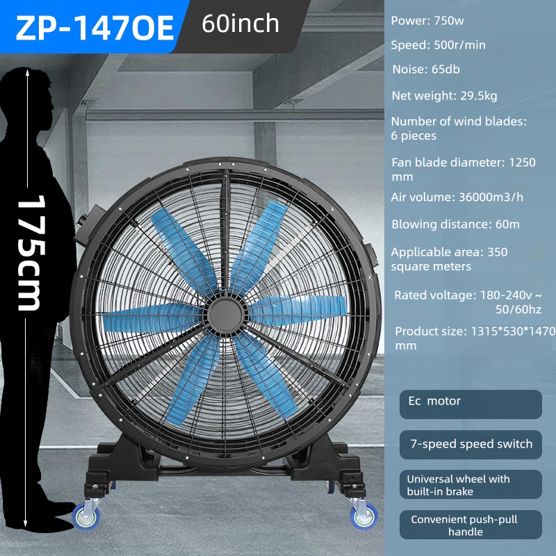 30inch 36inch 43inch 60inch AC DC motor industrial drum fan