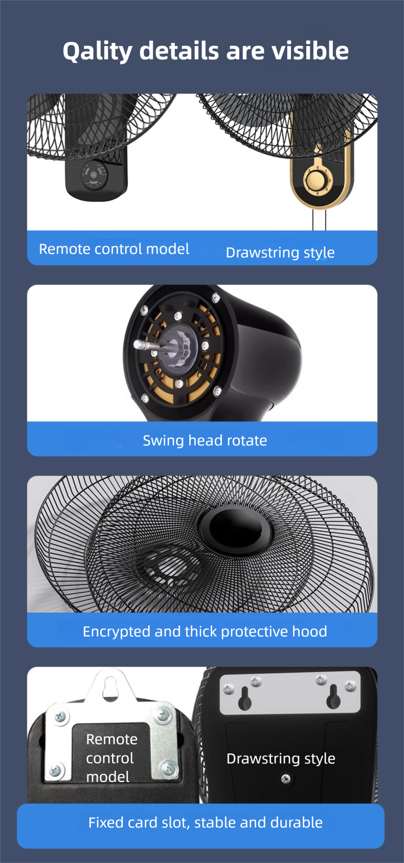 16inch 18inch 20inch hot selling wall fan