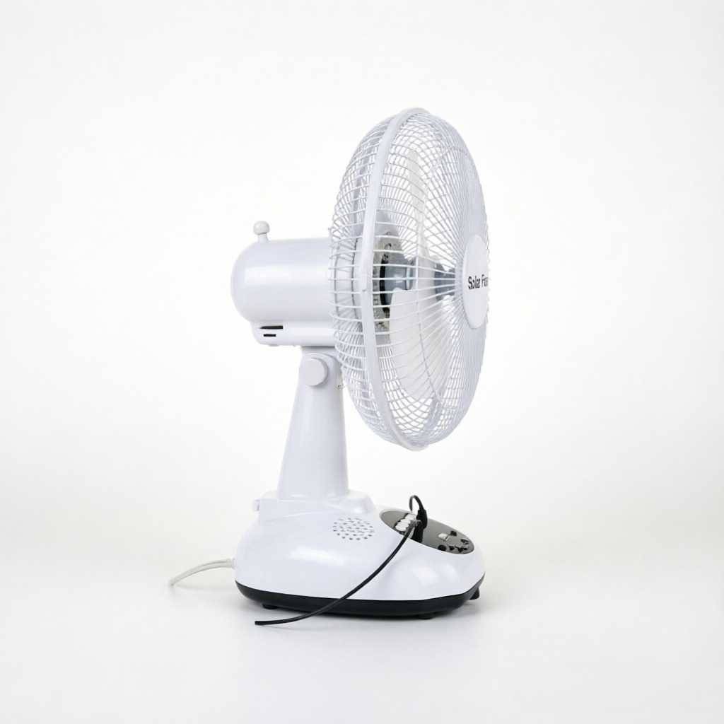 HS-T98 12inch Solar Fan 3-Speed USB & Bulb Light Portable Solar Fan