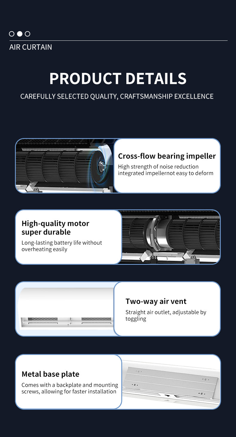 Factory Price  Industrial Centrifugal Strong Wind Air Curtain with Remote Control