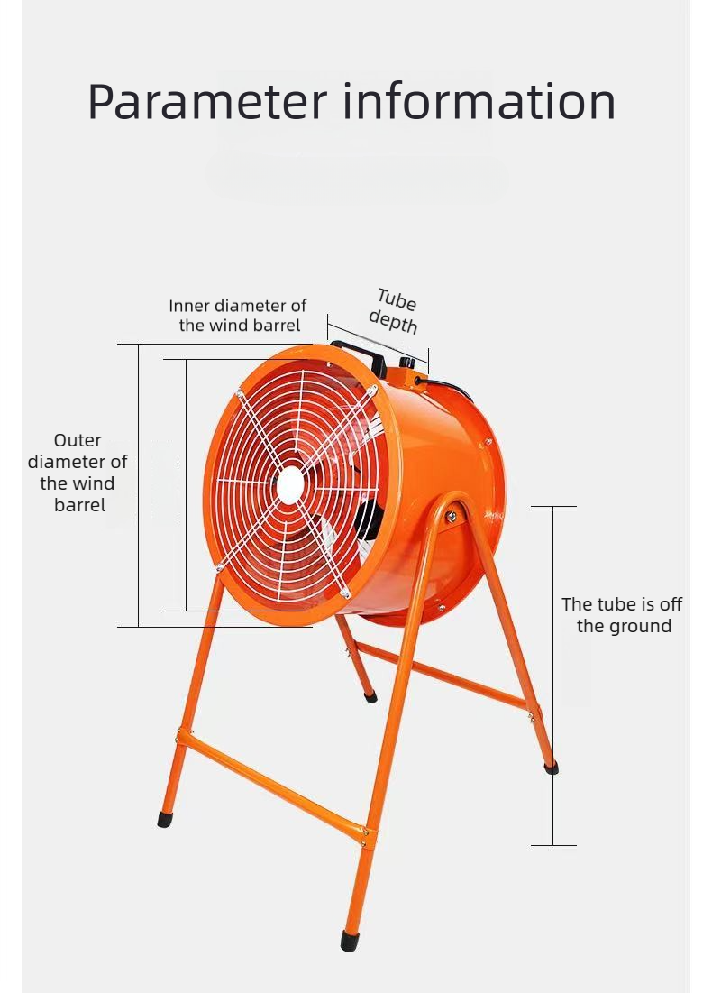 Industrial Axial Fan Post Ducted Exhaust 220V  Industrial Grade Ventilation for Workshop Factory