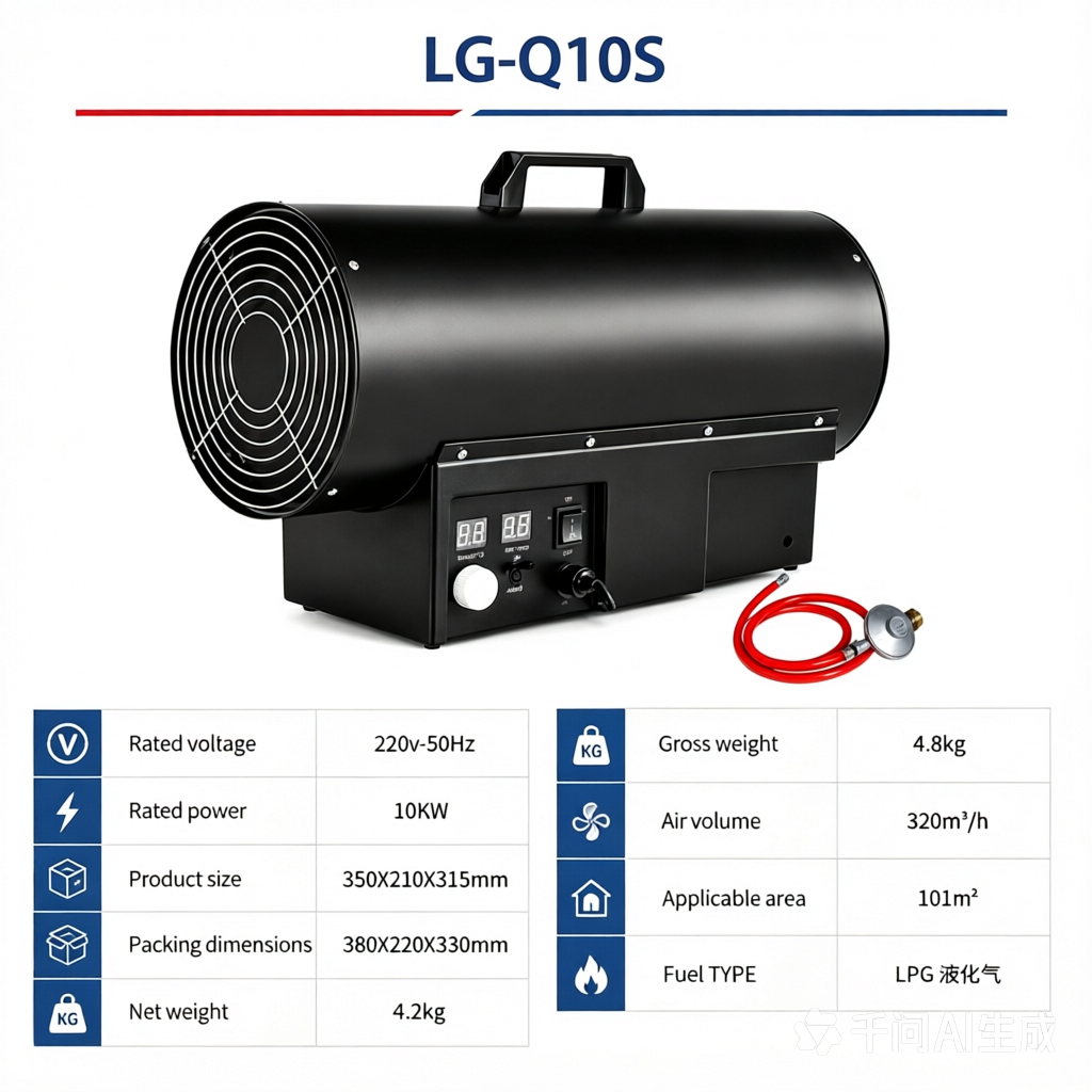 10KW Portable LPG Propane Forced Air Gas Heater for Workshop Greenhouse