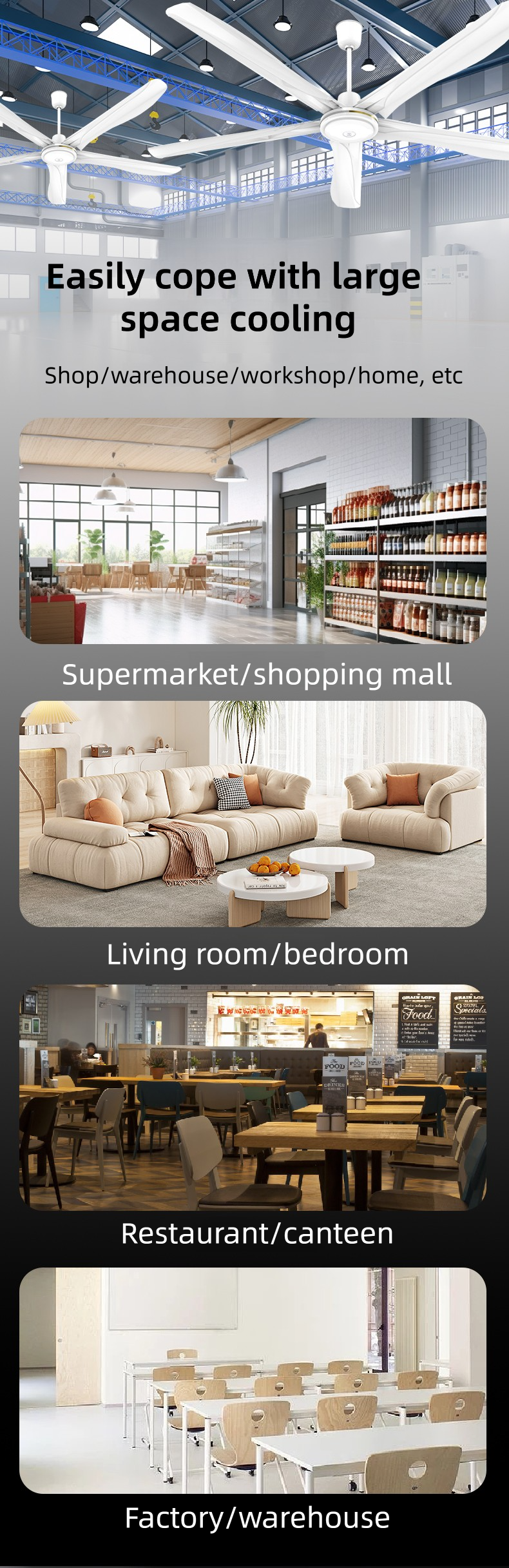 Durable ceiling fan with remote control