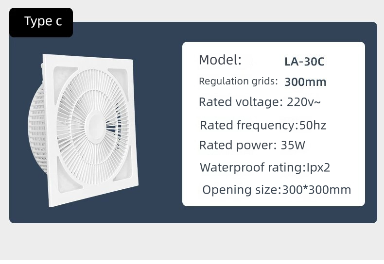 Ultra-thin integrated ceiling panels for bathrooms, recessed aluminum ceiling tiles, and ceiling-mounted electric fans for kitchens and bathrooms
