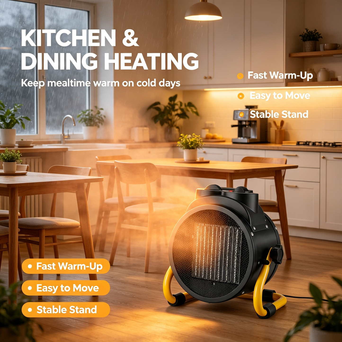2000W/3000W/5000W  Portable Electric Mini Ceramic Heater PTC Heating Element with Ventilation Lighting Functions for Home Greenhouse Farm