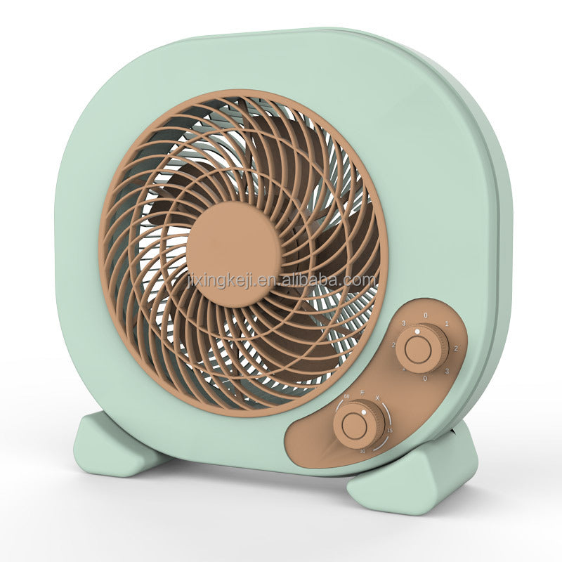 Brown fashion low noise  mini mechanical table fan Dc motor for bedroom office