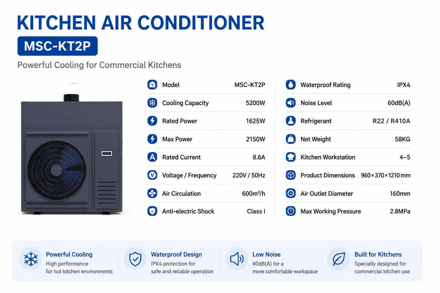 MSC-KT2P Kitchen Air Conditioner