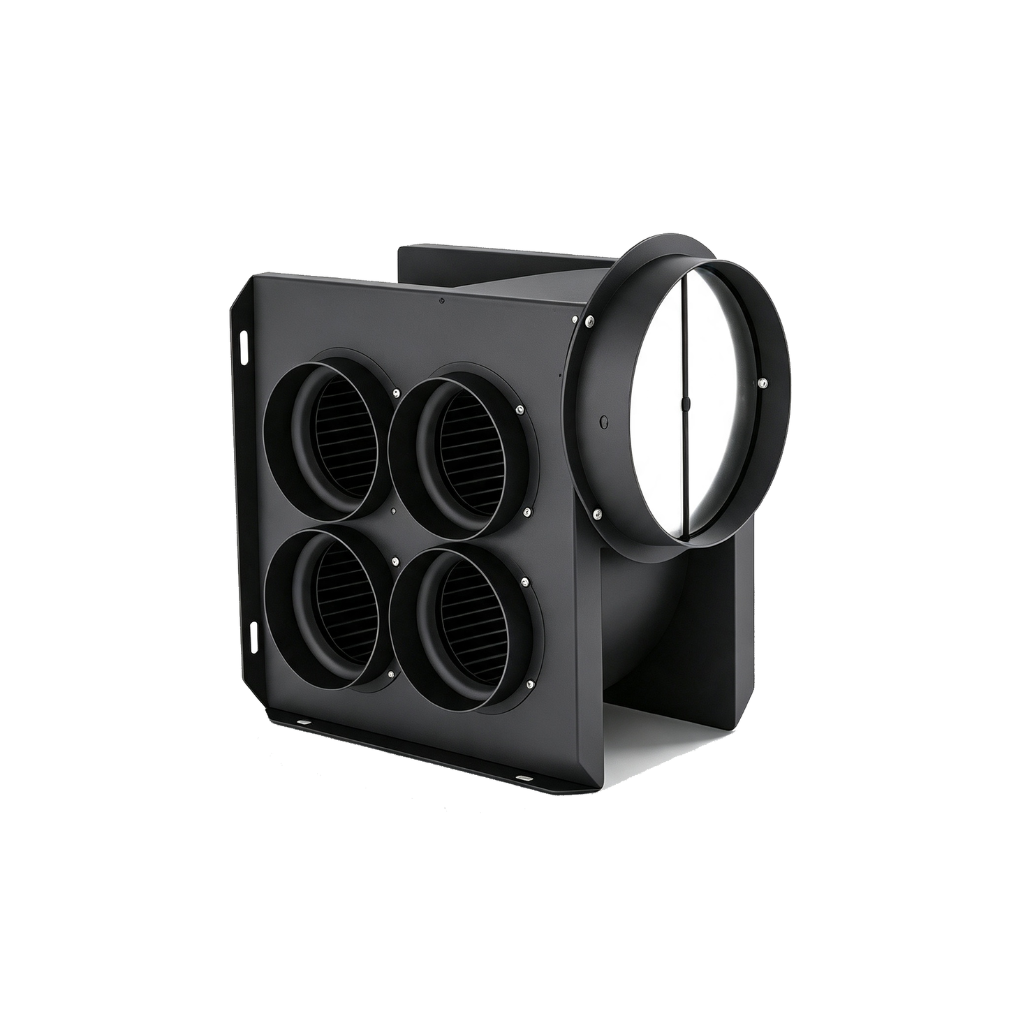 One-in-four split-type centrifugal turbine duct fan