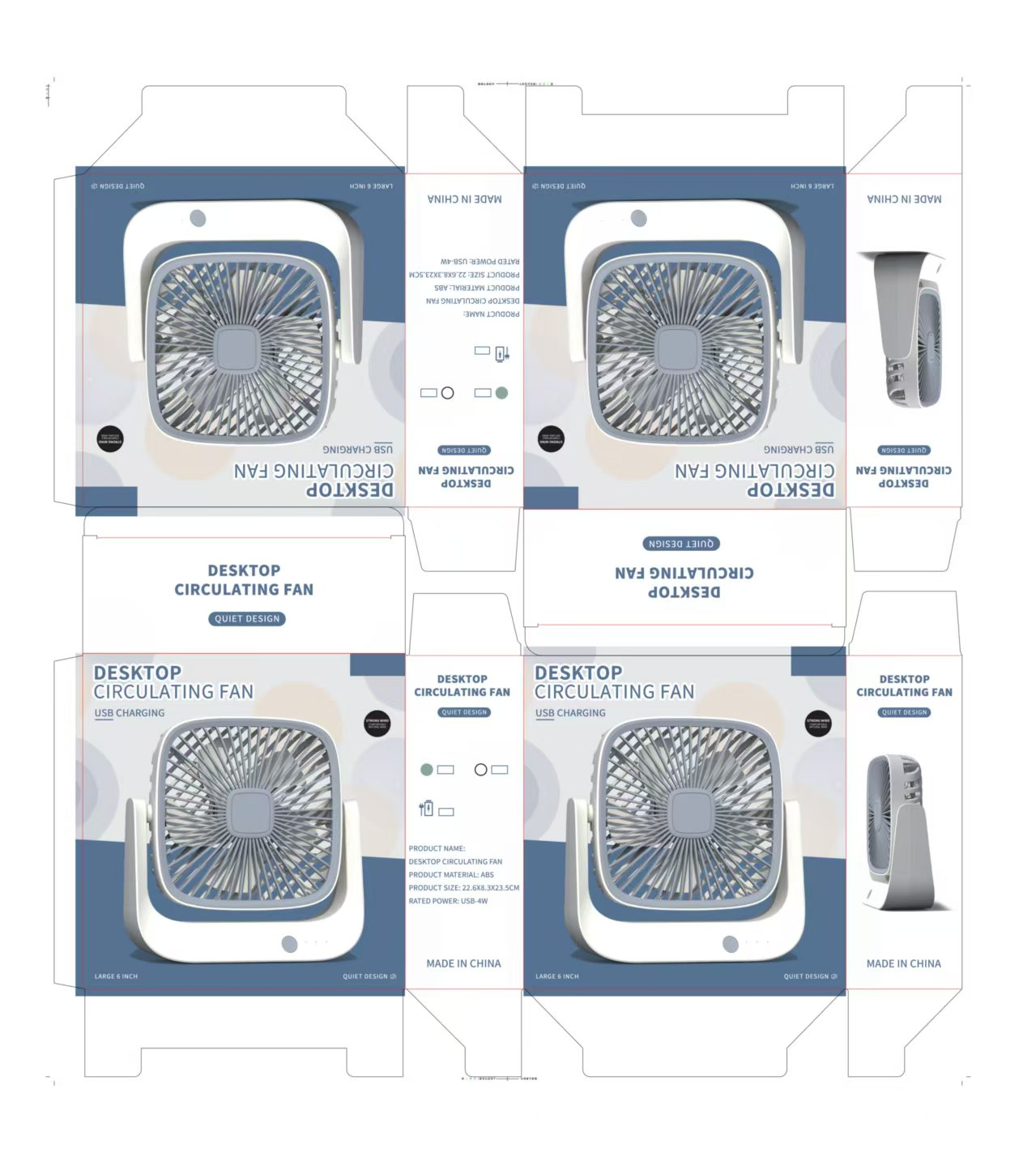 2101 Square Fan – Large Strong Winds 3-Speed Adjustment 360°-Surround