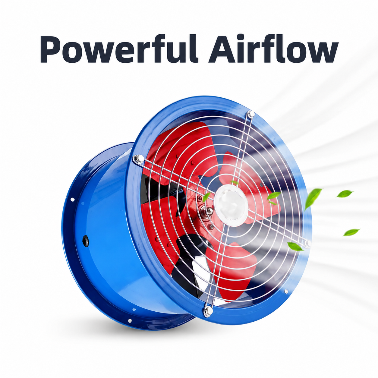 Industrial Axial Flow Fan Duct Ventilation Exhaust Fan Heavy Duty Metal Cased Fan for Factory Warehouse Industrial Air Cooling