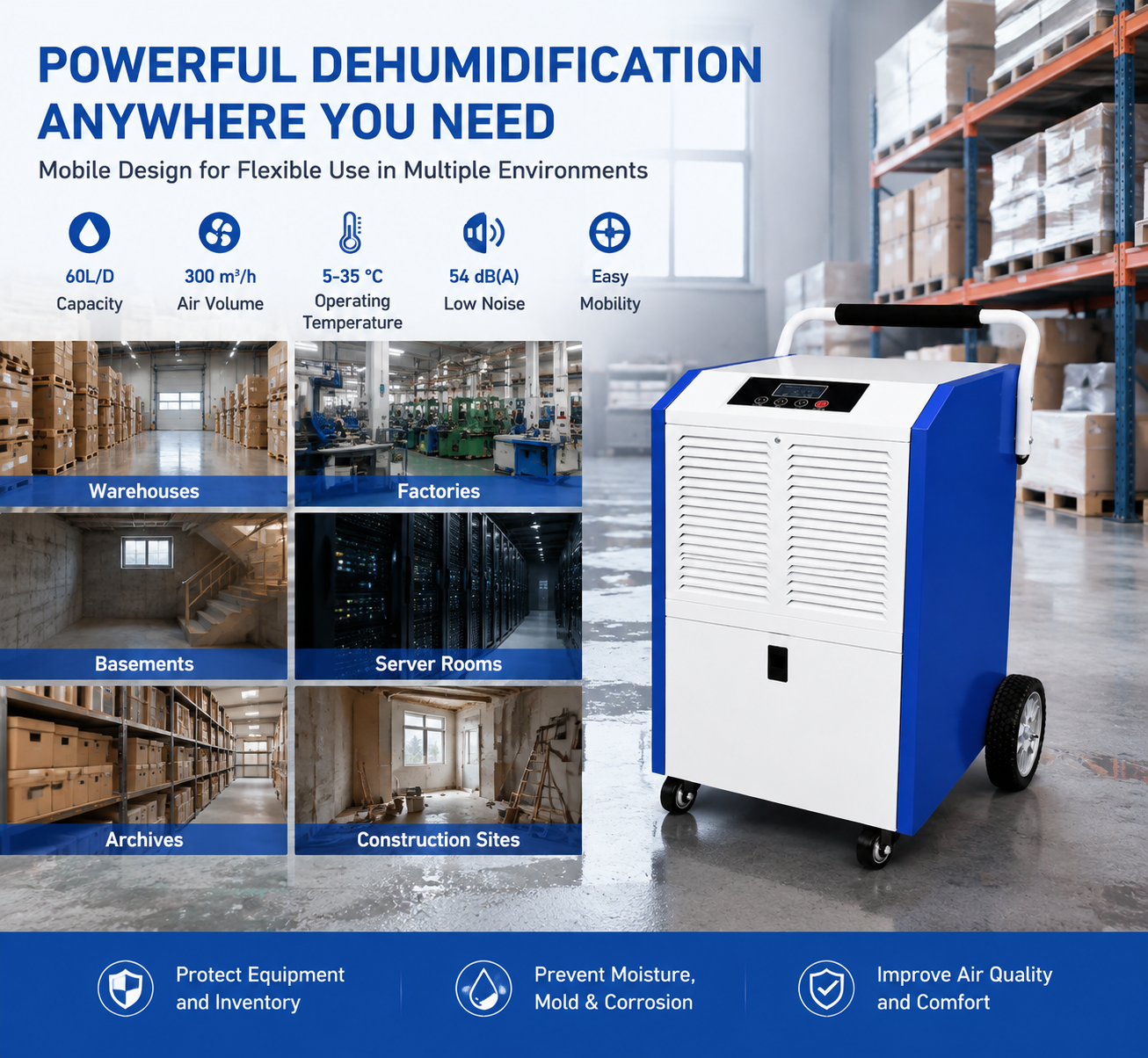 MSC-DG60A1 Industrial Protable Dehumidifier