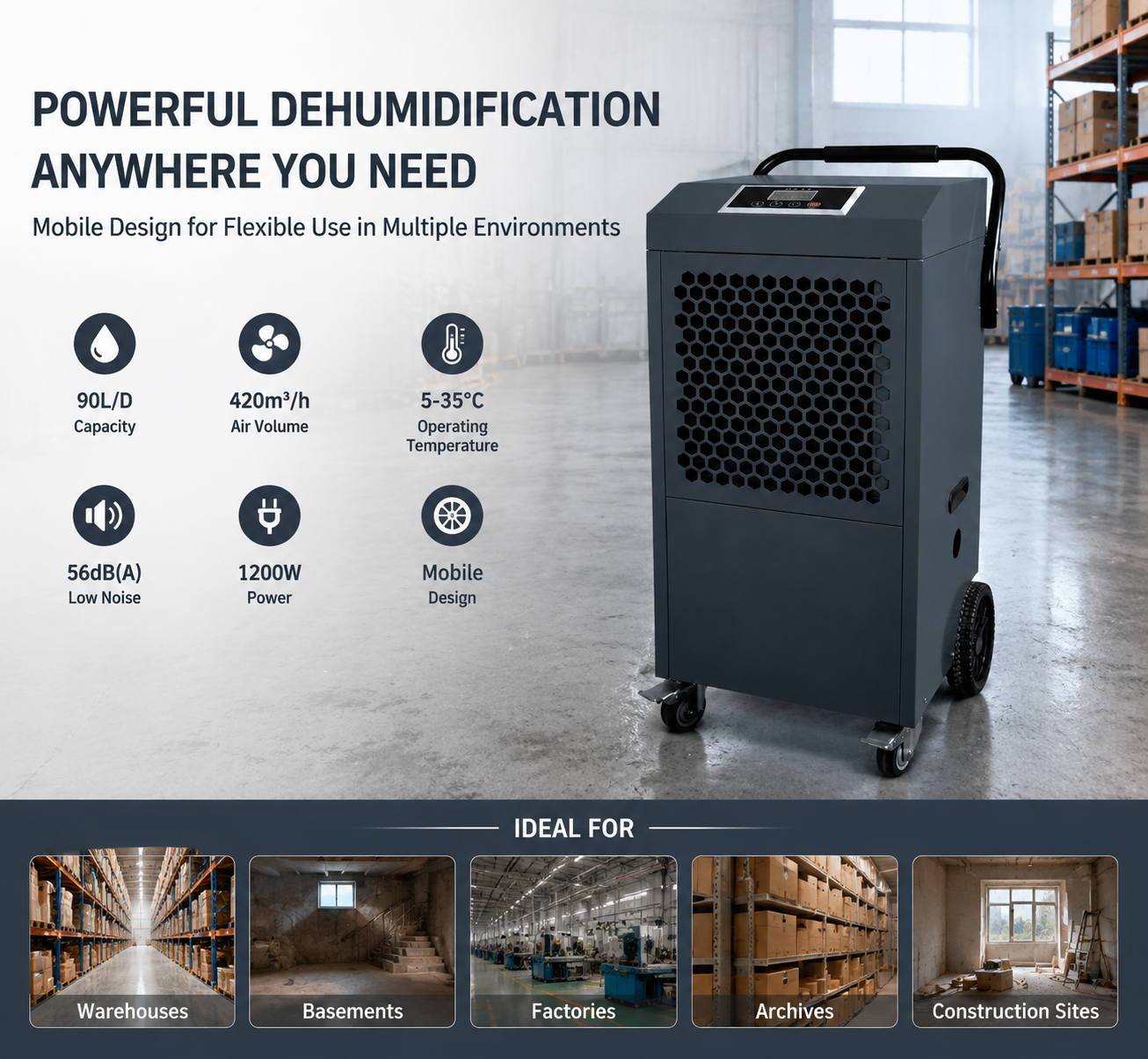 MSC-DG90A1 Industrial Protable Dehumidifier