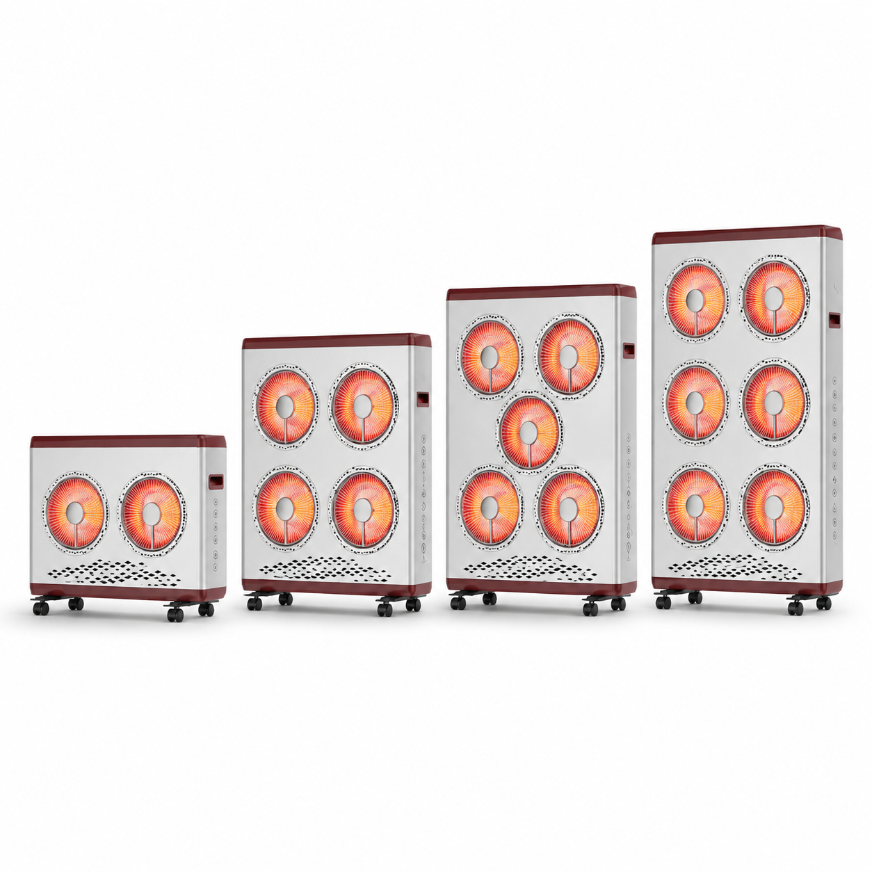 1000W-4500W Carbon Crystal Electric Heater 2/4/5/6 Heads Portable Indoor Heating Panel Heater