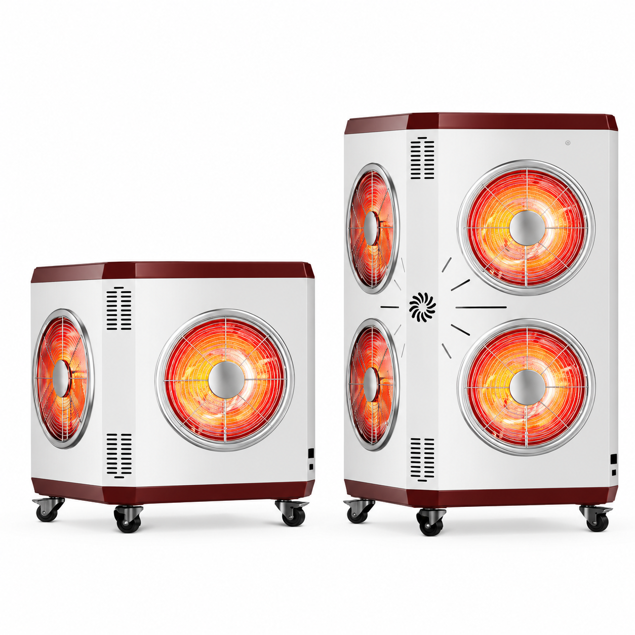 1500W 3000W V Shape Carbon Crystal Electric Heater 2/4 Heads Infrared Room Heater Remote Control Thermostat