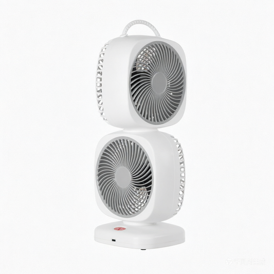 XHS-02 Square Fan – Dual Head  Independent Control 5-Speed-Adjustment Long Battery Life