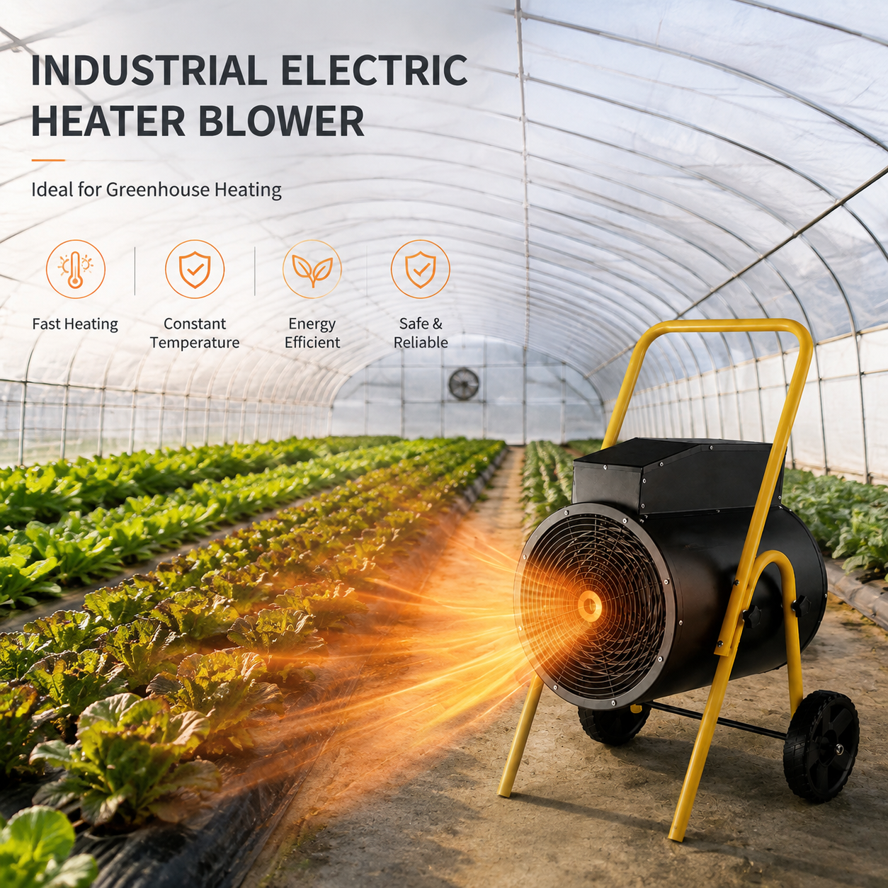 380V/50HZ 1500W 3000W Industrial Electrical Heater Blower for Greenhouse Farm Industrial Electrical Heater Blower