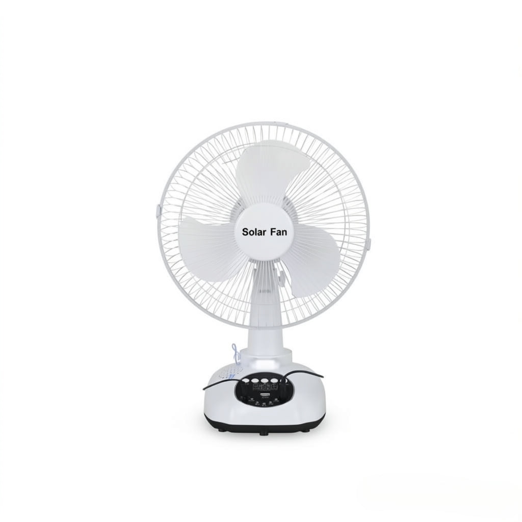 HS-T9 12 inch Solar Music Fan Bluetooth USB  3-Speed w/ Light Solar Fan