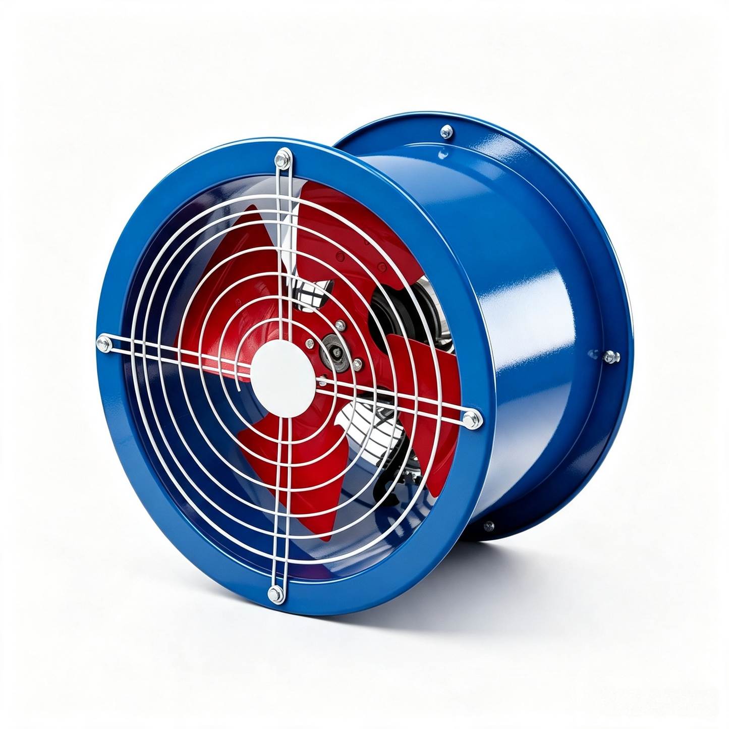 Industrial Axial Flow Fan Duct Ventilation Exhaust Fan Heavy Duty Metal Cased Fan for Factory Warehouse Industrial Air Cooling