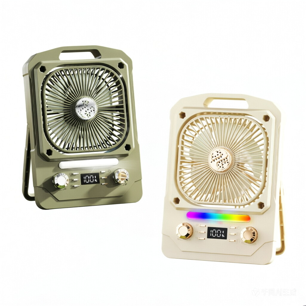 F8 Bluetooth Music Fan 100-Speed LED Light with Timer