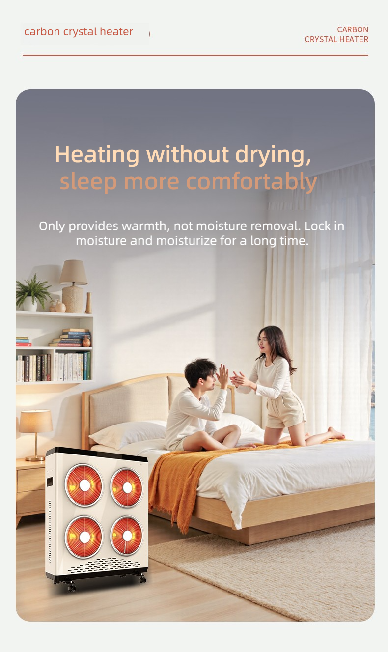 1500W 3000W V Shape Carbon Crystal Electric Heater 2/4 Heads Infrared Room Heater Remote Control Thermostat