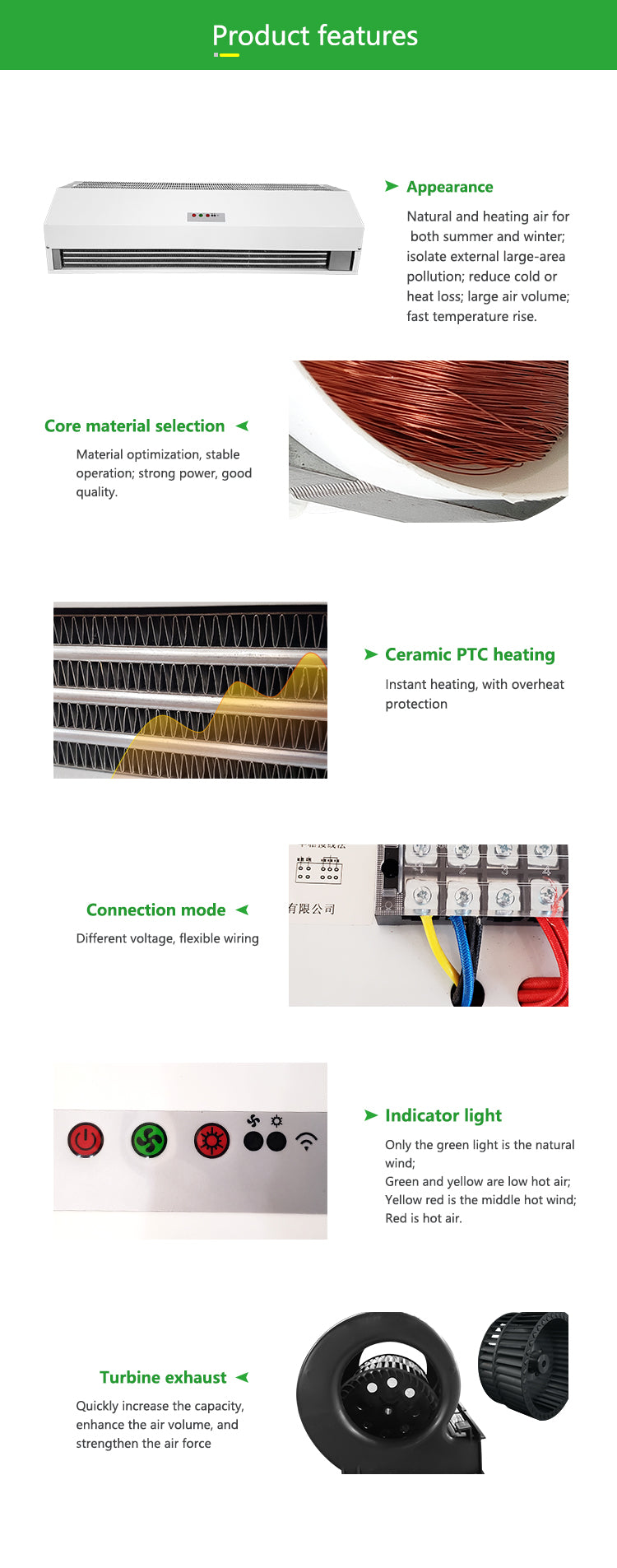 Heating Air Curtain For Seamless Temperature Barrier Perfect For Large Doors Supermarket 180cm